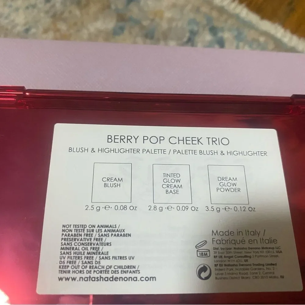 NATASHA DENONA Berry Pop Cheek Trio Palette NIB